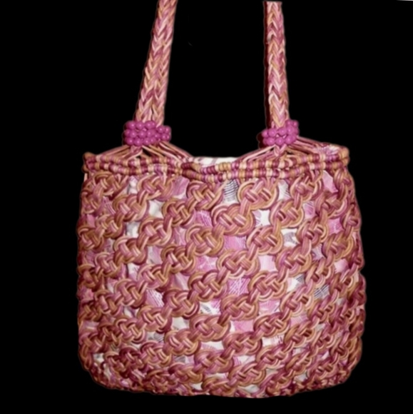 Macrame Handbag Straw Market Souvenir - Picture 4 of 12